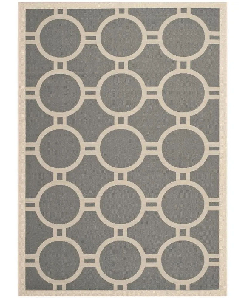 Safavieh Courtyard CY6924 Anthracite and Beige 6'7" x 9'6" Sisal Weave Outdoor Area Rug