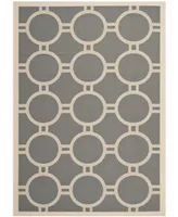 Safavieh Courtyard CY6924 Anthracite and Beige 6'7" x 9'6" Sisal Weave Outdoor Area Rug