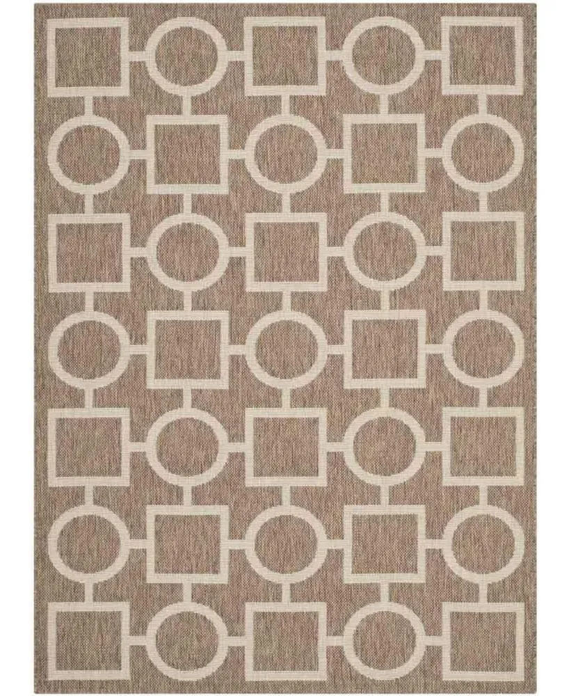 Safavieh Courtyard CY6925 Brown and Bone 5'3" x 7'7" Sisal Weave Outdoor Area Rug