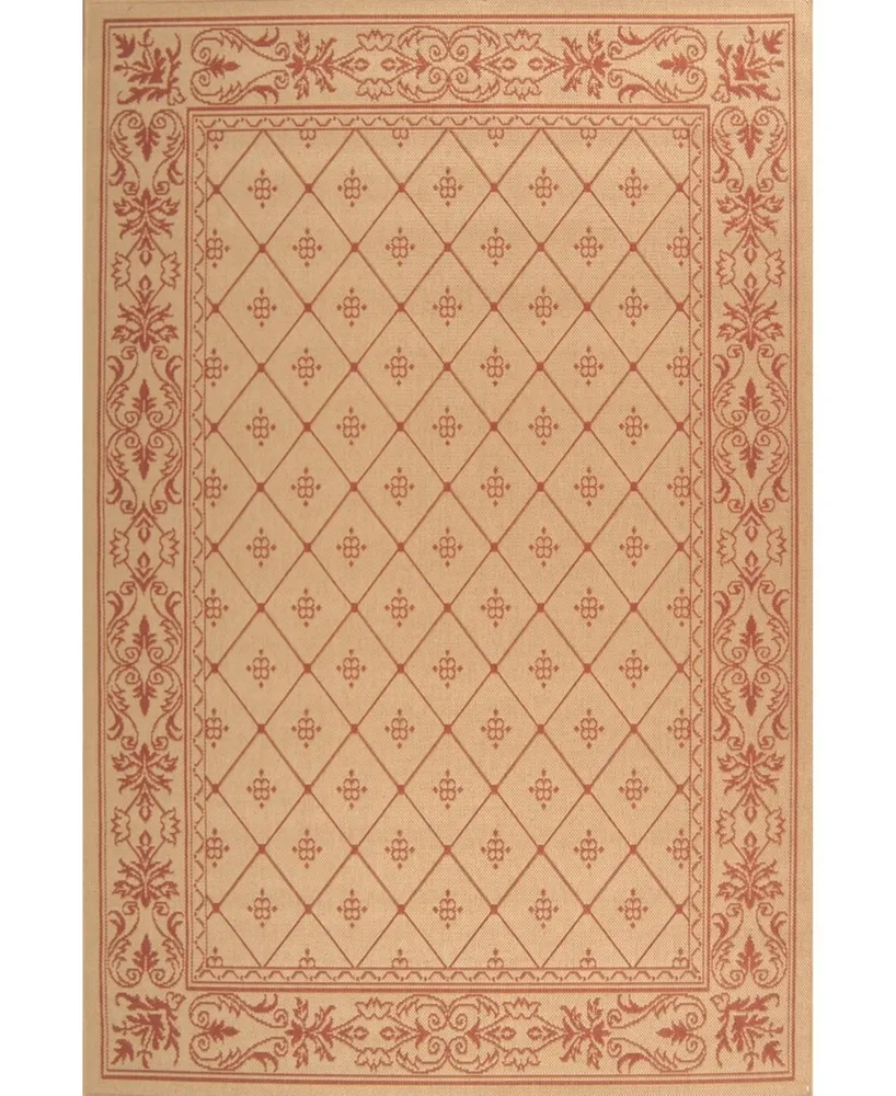 Safavieh Courtyard CY2326 Natural and Terra 6'7" x 9'6" Sisal Weave Outdoor Area Rug