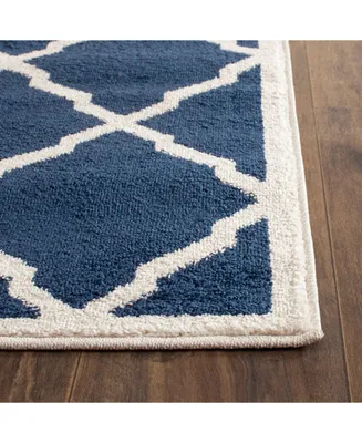 Safavieh Amherst AMT421 Navy and Beige 2'3" x 11' Runner Area Rug