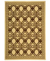 Safavieh Courtyard CY3040 Natural and Brown 5'3" x 7'7" Sisal Weave Outdoor Area Rug