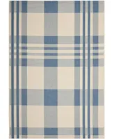 Safavieh Courtyard CY6201 Beige and Blue 4' x 5'7" Outdoor Area Rug