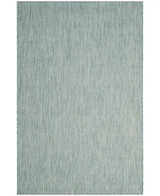 Safavieh Courtyard CY8521 Aqua and Gray 6'7" x 9'6" Outdoor Area Rug