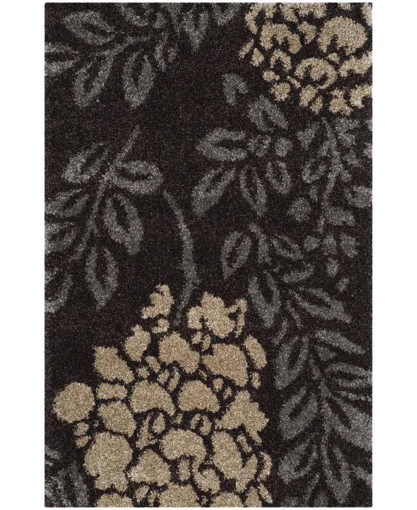 Safavieh Florida Shag SG456 Dark Brown and Gray 3'3" x 5'3" Area Rug