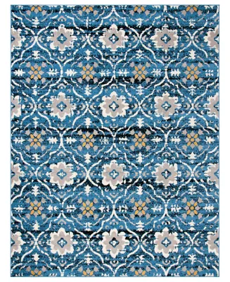 Safavieh Amsterdam Blue and Creme 6'7" x 9'2" Outdoor Area Rug