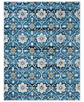 Safavieh Amsterdam Blue and Creme 6'7" x 9'2" Outdoor Area Rug