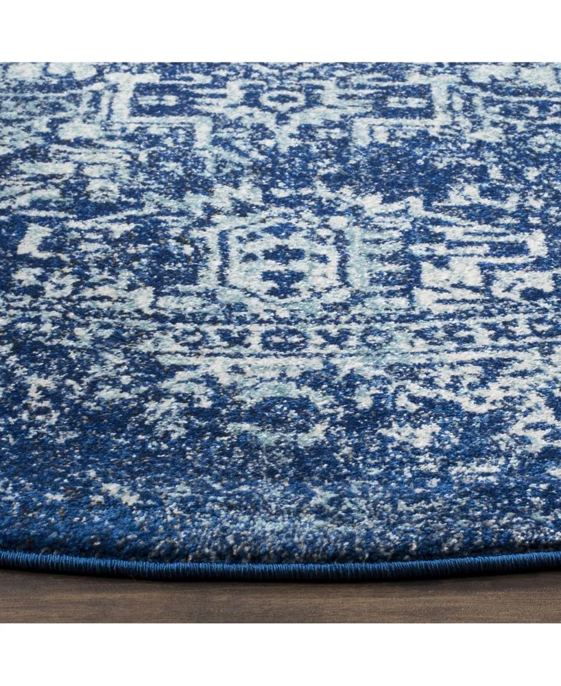 Safavieh Evoke Navy and Ivory 3' x 3' Round Area Rug