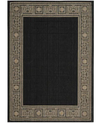 Safavieh Courtyard CY5143 Black and Coffee 6'7" x 6'7" Sisal Weave Square Outdoor Area Rug