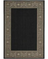 Safavieh Courtyard CY5143 Black and Coffee 6'7" x 6'7" Sisal Weave Square Outdoor Area Rug