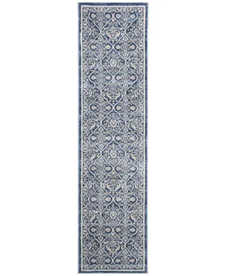 Safavieh Brentwood BNT870 Navy and Light Grey 2' x 10' Sisal Weave Runner Area Rug