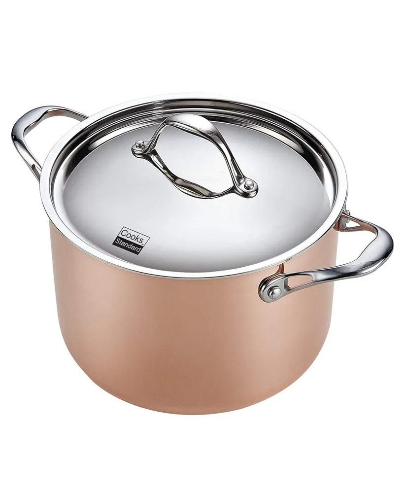 Cooks Standard Stainless Steel 8-Piece Multi-Ply Clad Cookware Set, Copper