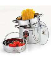 Cook N Home 4-Piece 8 Quart Multipots, Stainless Steel Pasta Cooker Steamer