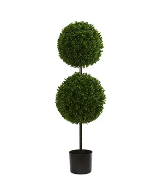 Nearly Natural 3.5' Boxwood Double Ball Artificial Topiary Tree Uv Resistant