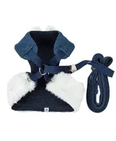 Pet Life Luxe 'Pom Draper' 2-in-1 Adjustable Dog Harness Leash with Pom-Pom Bowtie