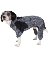 Pet Life Active 'Downward Dog' Performance Two Toned Full Body Warm Up Hoodie