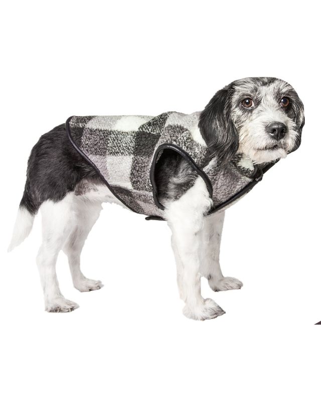 Pet Life 'Black Boxer' Classical Plaided Insulated Dog Coat Jacket