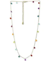 Effy Multi-Gemstone (6 ct. t.w.) Statement Necklace, 16" + 2" extender, in 14k Gold