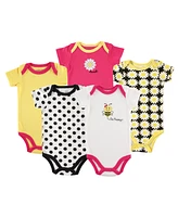 Luvable Friends Big Girls Plus Cotton Bodysuits 5pk, Bee, 18-24 Months