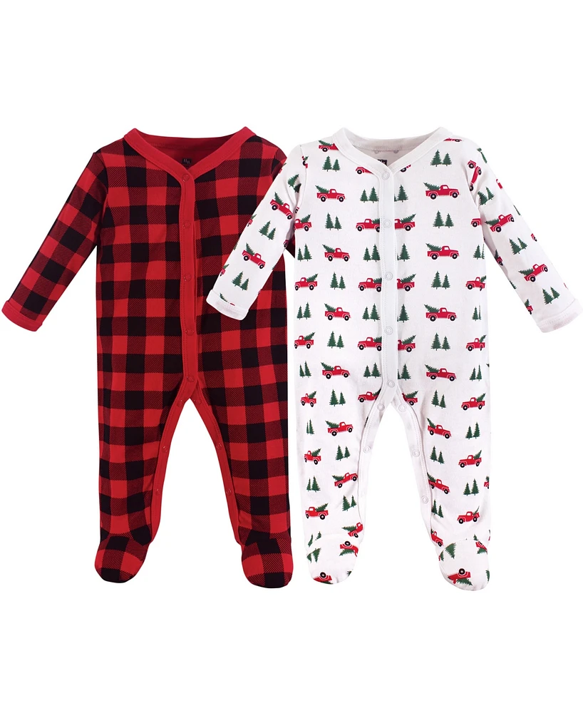 Hudson Baby Boys Cotton Snap Sleep and Play 2pk