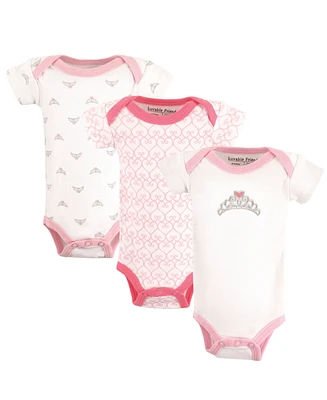 Luvable Friends Baby Girl Cotton Preemie Bodysuits 3pk, Tiara, Preemie