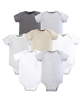 Hudson Baby Cotton Bodysuits 7pk, Neutral Basic, 18-24 Months