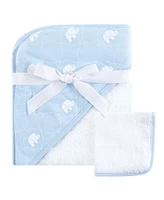 Hudson Baby Unisex Hooded Towel and Washcloth, 2-Piece Set, One