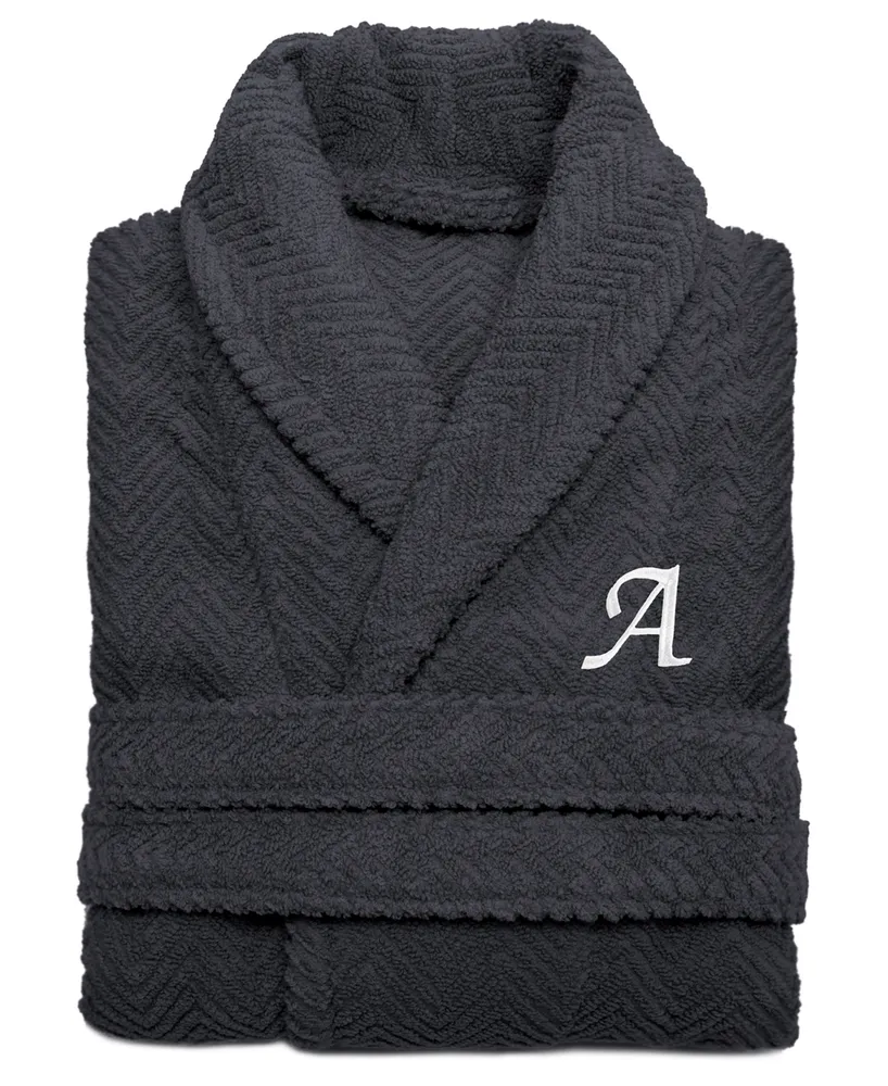 Linum Home 100% Turkish Cotton Personalized Unisex Herringbone Bath Robe