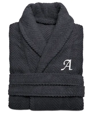 Linum Home 100% Turkish Cotton Personalized Unisex Herringbone Bath Robe