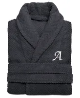 Linum Home 100% Turkish Cotton Personalized Unisex Herringbone Bath Robe