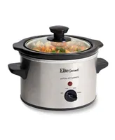 Elite Cuisine 1.5Qt Slow Cooker with Glass Lid, Adjustable Temperature Controls, Keep Warm Function