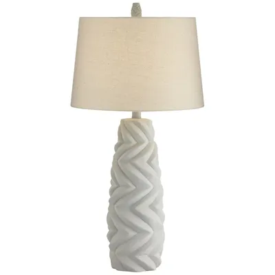 Pacific Coast Geo Pattern Faux Cement Table Lamp