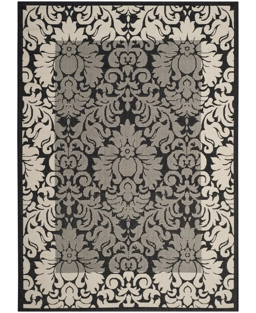 Safavieh Courtyard CY2727 Black and Sand 2'7" x 5' Outdoor Area Rug