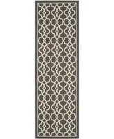 Safavieh Courtyard CY6071 Black and Beige 2'7" x 8'2" Runner Outdoor Area Rug