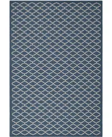 Safavieh Courtyard CY6919 Navy and Beige 6'7" x 9'6" Sisal Weave Outdoor Area Rug