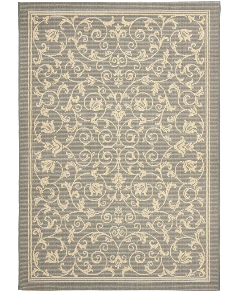 Safavieh Courtyard CY2098 Gray and Natural 8'11" x 12' Rectangle Outdoor Area Rug