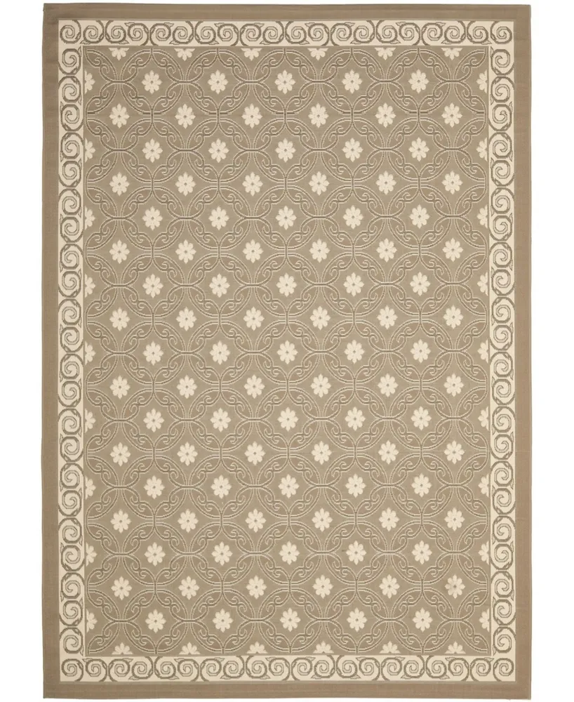 Safavieh Courtyard CY7810 Dark Beige and Beige 8' x 11' Outdoor Area Rug