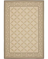 Safavieh Courtyard CY7107 Beige and Dark Beige 4' x 5'7" Outdoor Area Rug