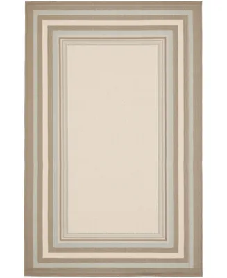 Safavieh Courtyard CY7896 Beige and Blue 6'7" x 9'6" Outdoor Area Rug