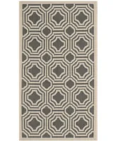 Safavieh Courtyard CY6112 Anthracite and Beige 2'7" x 5' Outdoor Area Rug