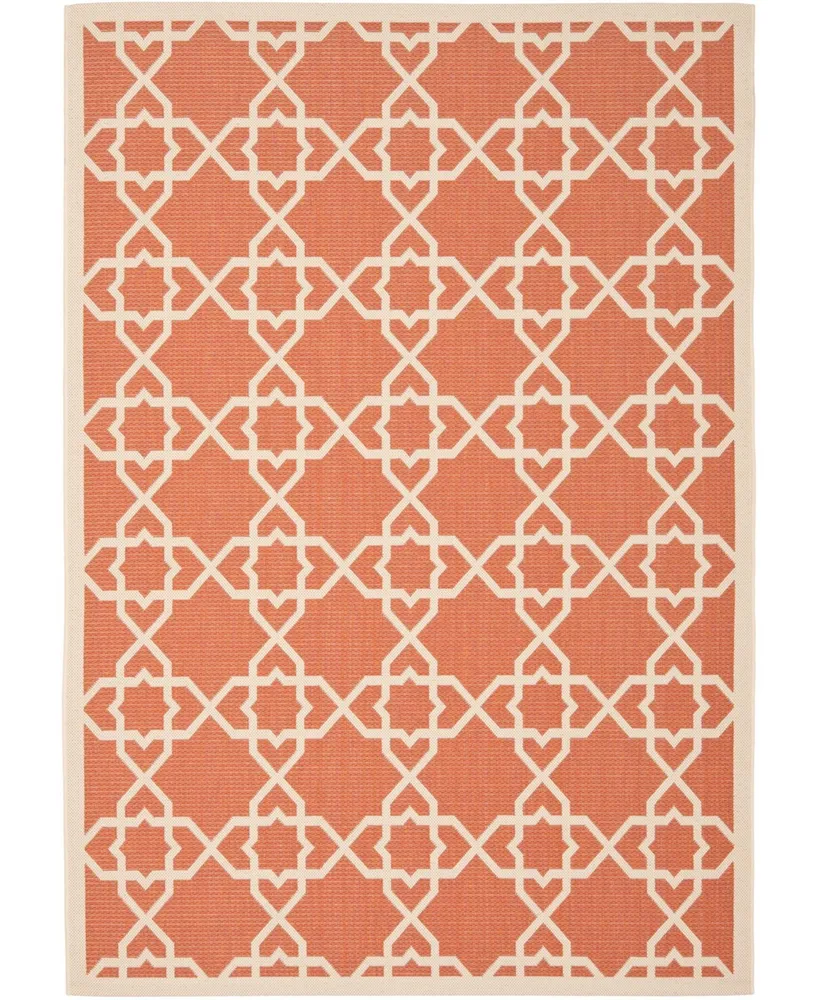 Safavieh Courtyard CY6032 Terracotta and Beige 5'3" x 7'7" Outdoor Area Rug