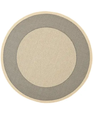 Safavieh Courtyard CY7987 Gray and Cream 5'3" x 5'3" Sisal Weave Round Outdoor Area Rug