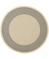 Safavieh Courtyard CY7987 Gray and Cream 5'3" x 5'3" Sisal Weave Round Outdoor Area Rug