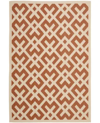 Safavieh Courtyard CY6915 Terracotta and Bone 5'3" x 7'7" Outdoor Area Rug