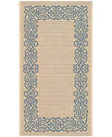 Safavieh Courtyard CY1588 Natural and Blue 2'3" x 10' Runner Outdoor Area Rug