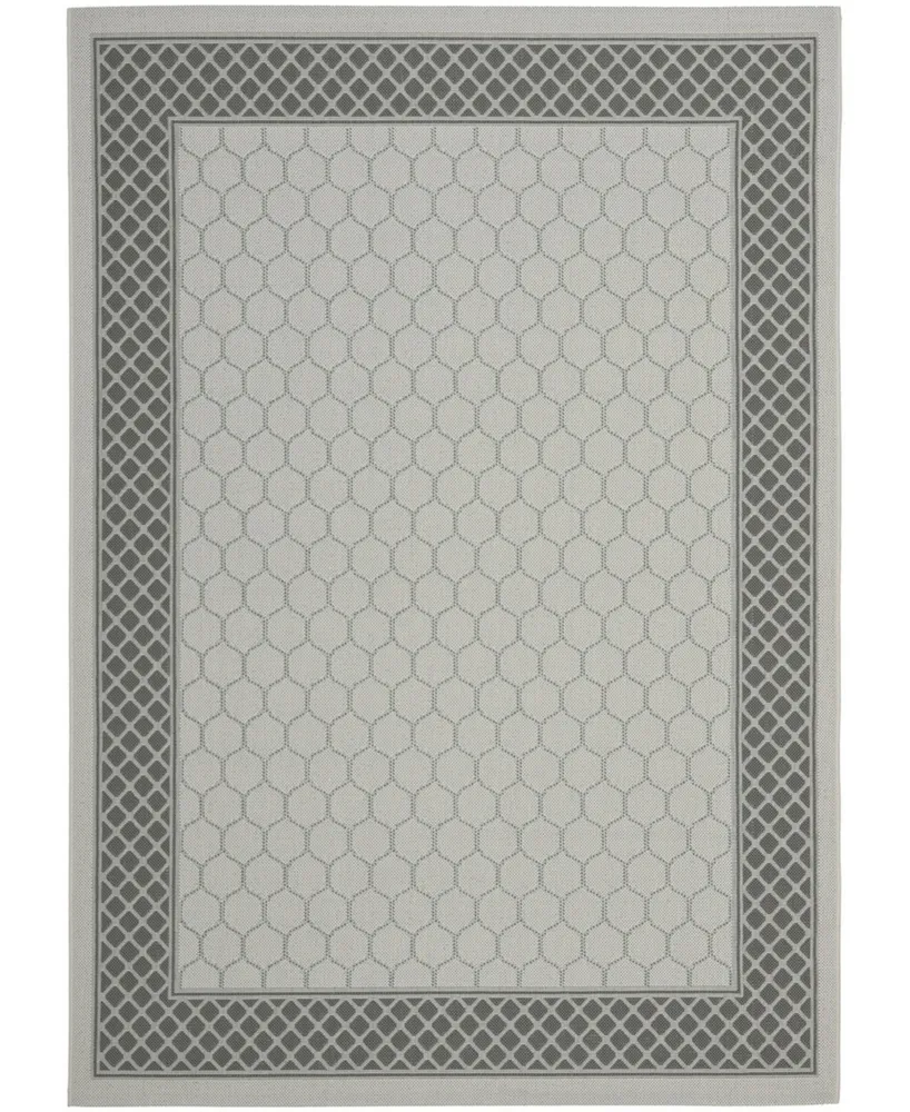 Safavieh Courtyard CY7933 Light Gray and Anthracite 5'3" x 7'7" Sisal Weave Outdoor Area Rug