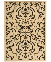 Safavieh Courtyard CY2663 Sand and Black 7'10" x 7'10" Sisal Weave Square Outdoor Area Rug