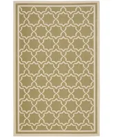 Safavieh Courtyard CY6916 Green and Beige 7'10" x 7'10" Round Outdoor Area Rug