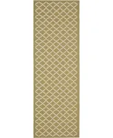 Safavieh Courtyard CY6919 Green and Beige 2'3" x 8' Sisal Weave Runner Outdoor Area Rug