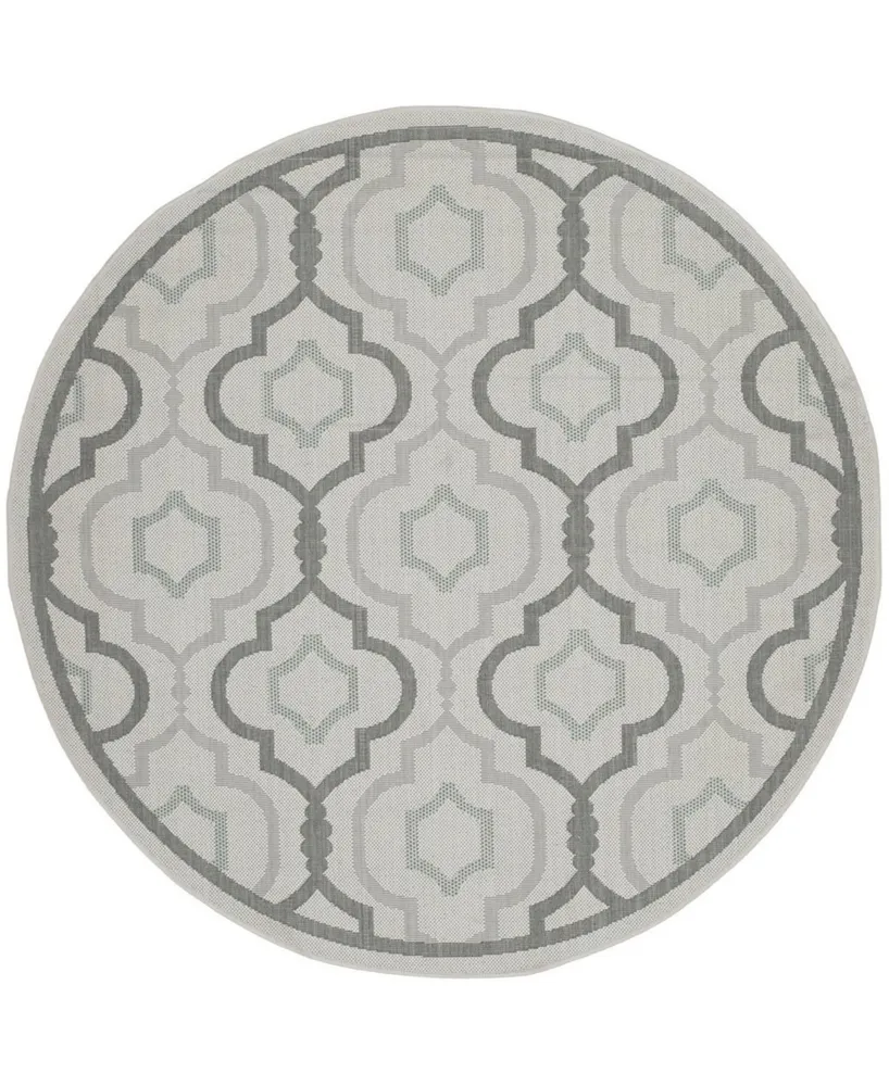 Safavieh Courtyard CY7938 Light Gray and Anthracite 7'10" x 7'10" Sisal Weave Round Outdoor Area Rug